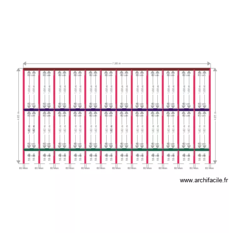 chevrons. Plan de chevrons. Plan de