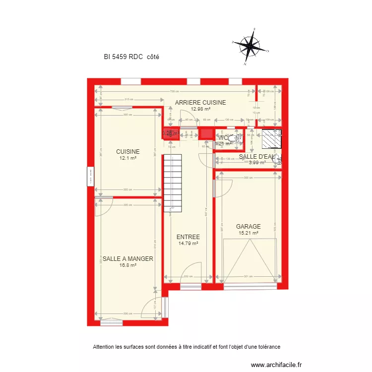 BI 5459 RDC côté. Plan de BI 5459 RDC côté. Plan de