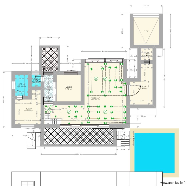 plan electricte  10. Plan de 11 pièces et 48 m2