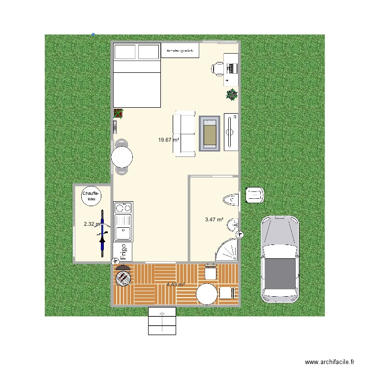 Maison minimaliste 20    22m2. Plan de 0 pièce et 0 m2