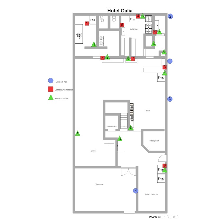 Hotel Galia. Plan de 0 pièce et 0 m2