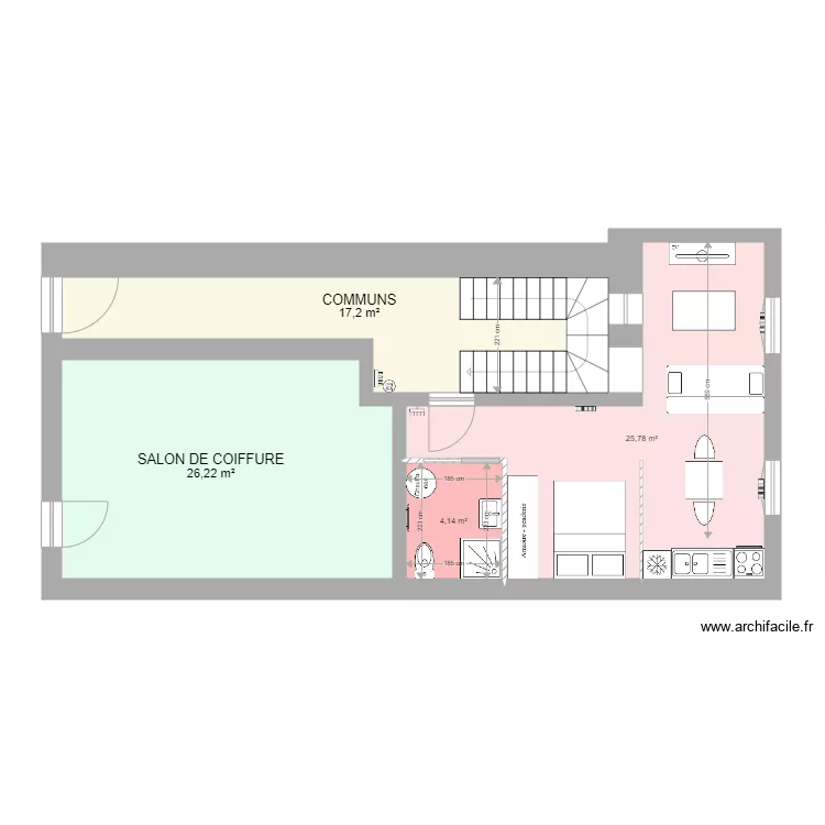 COURBET RDC Apr&egrave;s Travaux DP . Plan de 