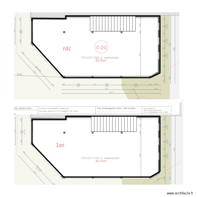 46723 croquis RDC 1er étage. Plan de 0 pièce et 0 m2