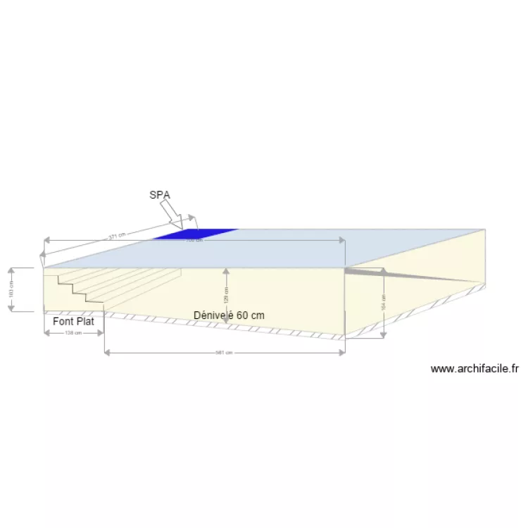 cuve piscine. Plan de 