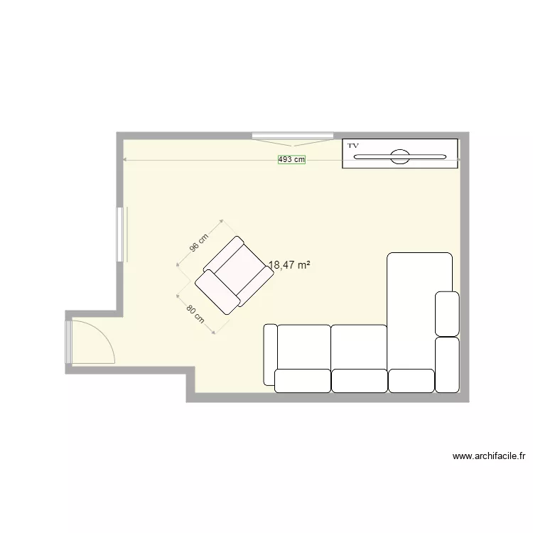 SALON CHAMBRE AVEC PLACARD. Plan de SALON CHAMBRE AVEC PLACARD. Plan de