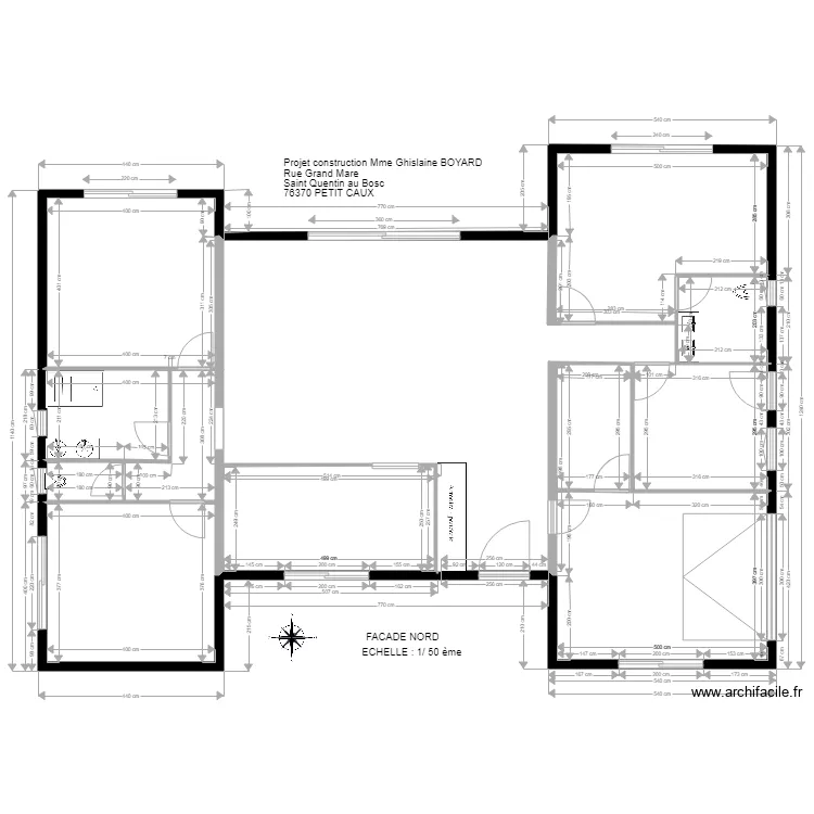 maison fa&ccedil;ade nord. Plan de 