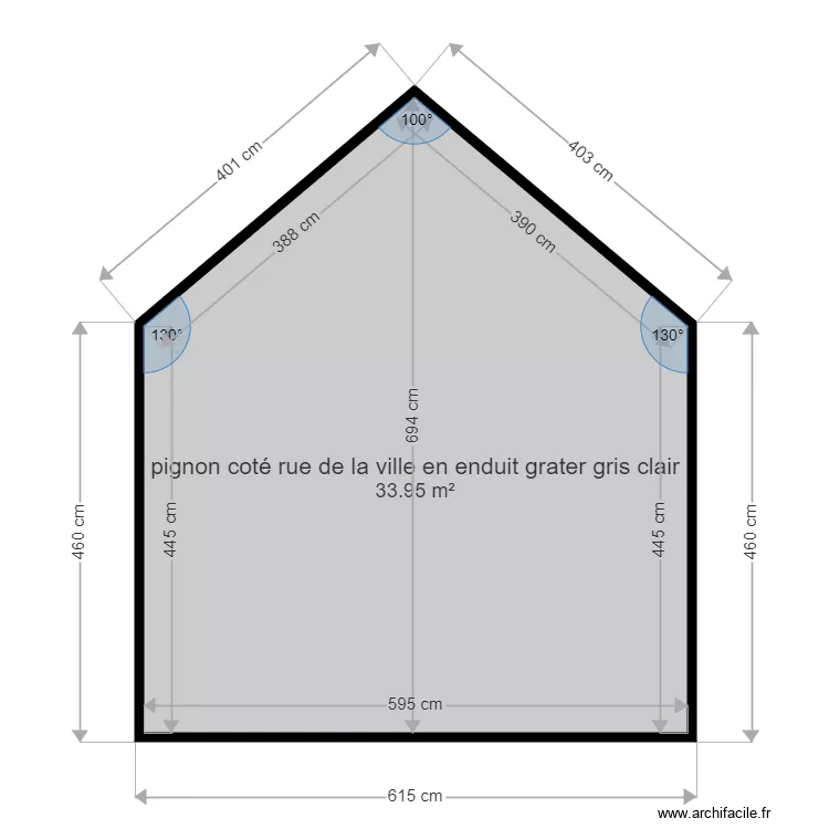 pignon. Plan de pignon. Plan de