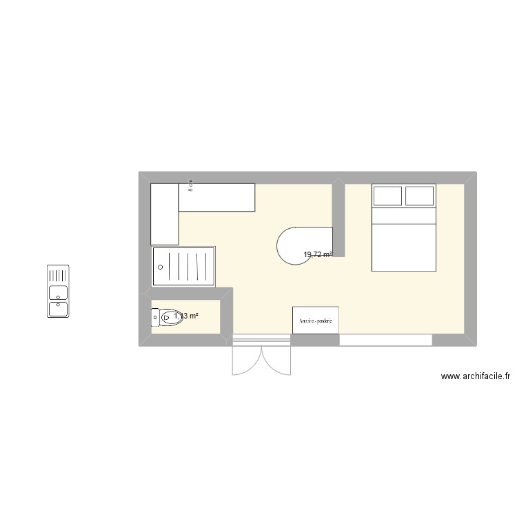 Studio 1. Plan de 0 pièce et 0 m2