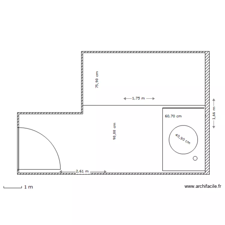 salle de bain rez de chauss&eacute;e. Plan de 