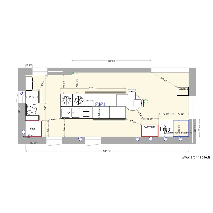 Cuisine pontivy3B. Plan de 1 pièce et 25 m2