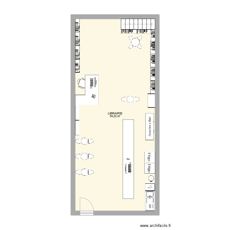 JDM. Plan de 1 pièce et 54 m2