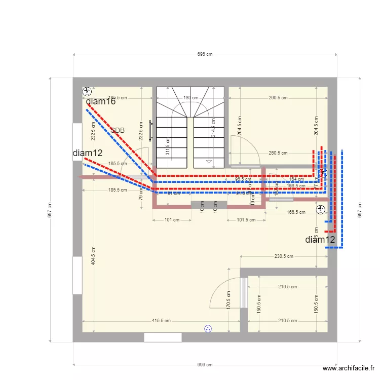 Maison cachan alimentation eau. Plan de 