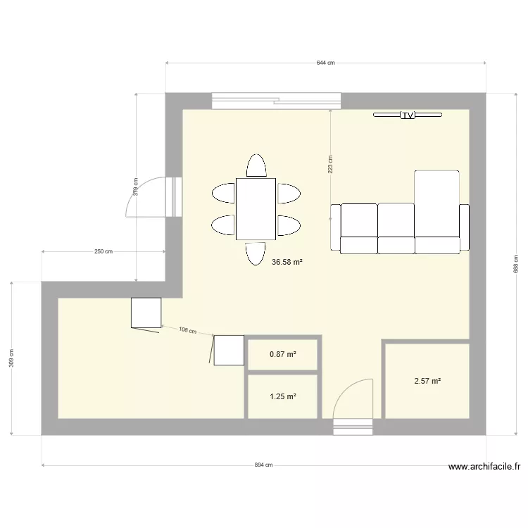 Am&eacute;nagement int&eacute;rieur construction. Plan de 