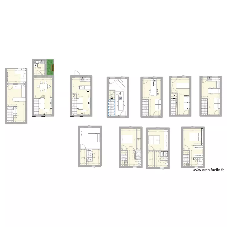 maison 38m&sup2; ern&eacute;e. Plan de 