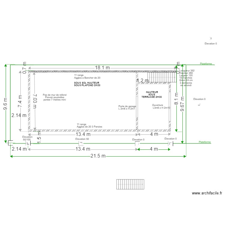 Implantation Fouille et Plateforme. Plan de 0 pièce et 0 m2