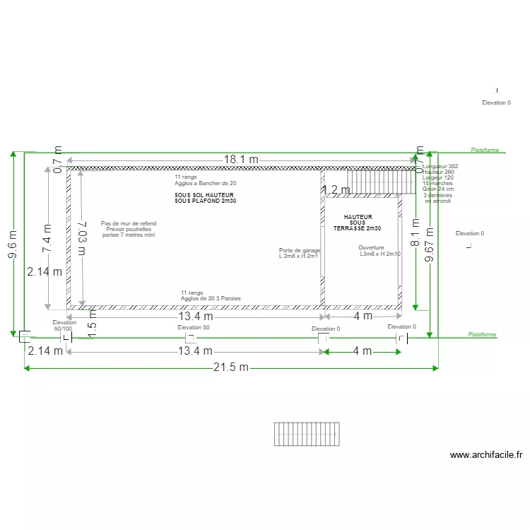 Implantation Fouille et Plateforme. Plan de 