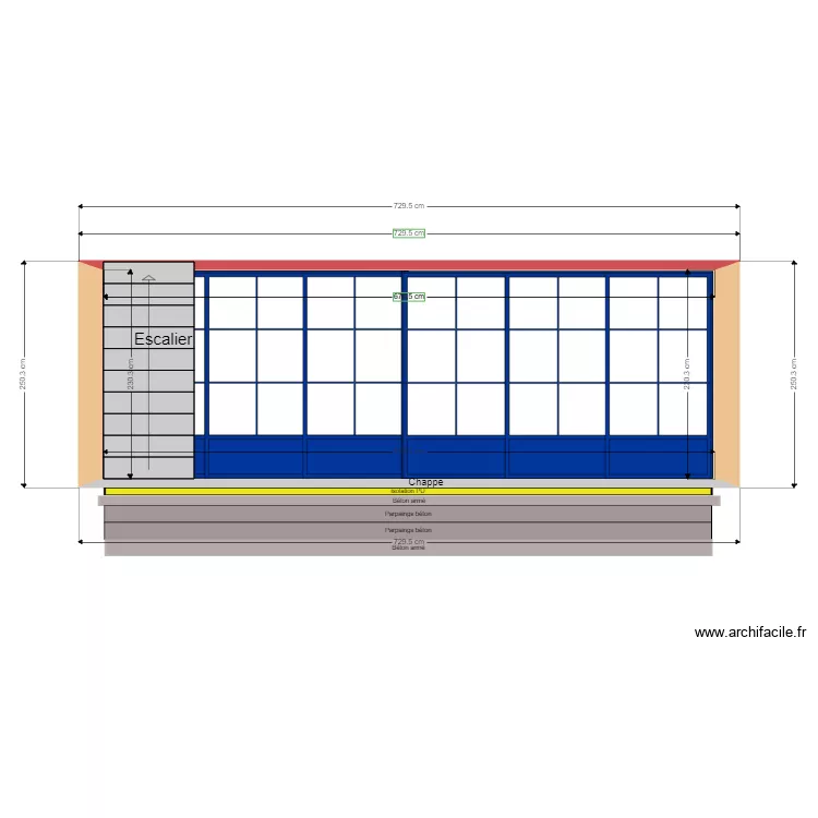 202011160126 Facade arri&egrave;re apr&egrave;s travaux Fondation largeur. Plan de 