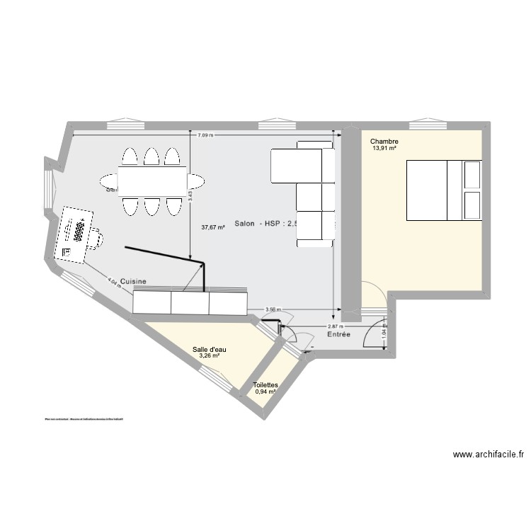 Plan appart Antoine hors airbnb. Plan de 0 pièce et 0 m2