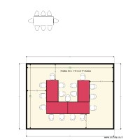 ilot 4 tables et 17 chaises