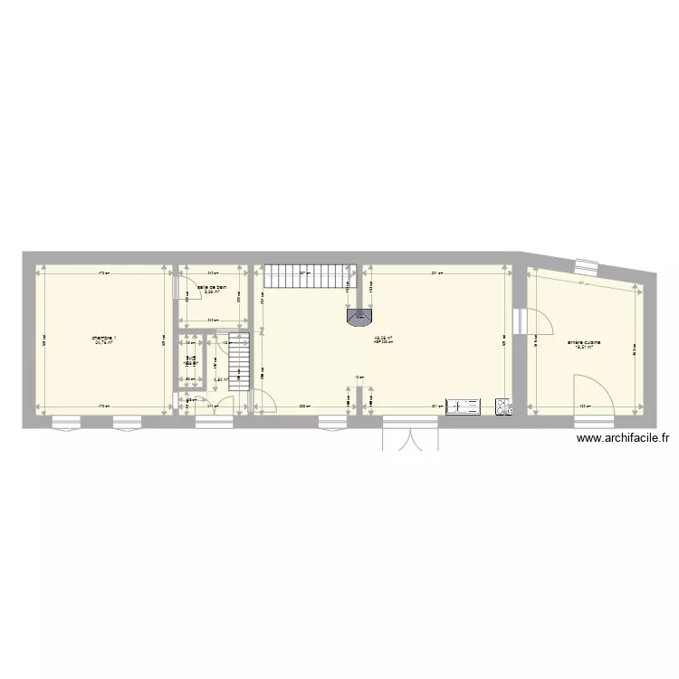 rez de chauss&eacute; projet Burg. Plan de 