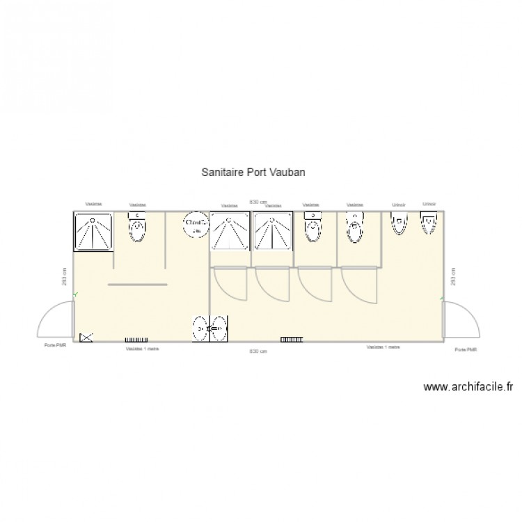 Sanitaire port Vauban. Plan de 0 pièce et 0 m2