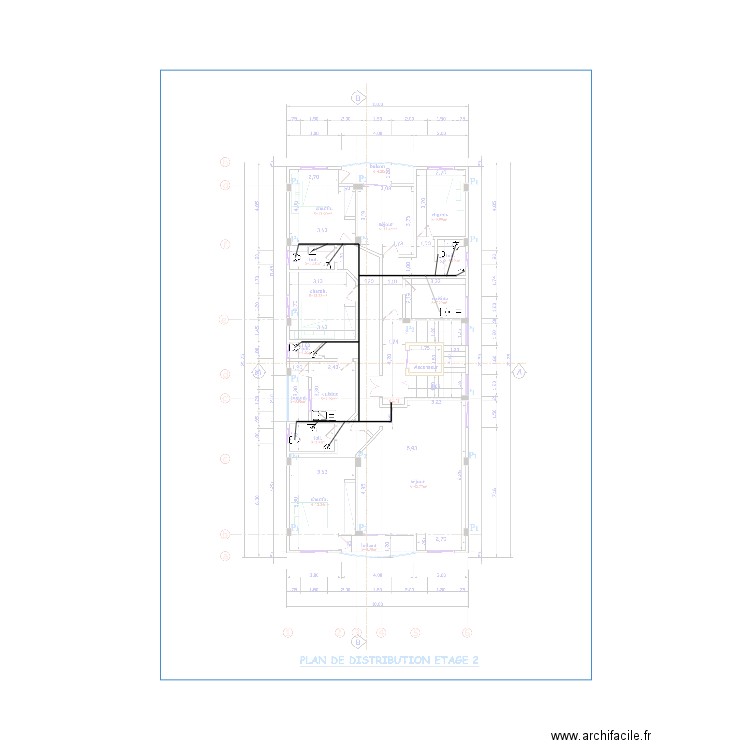 Evacuation eau vanne eau usée Etage 2. Plan de 0 pièce et 0 m2