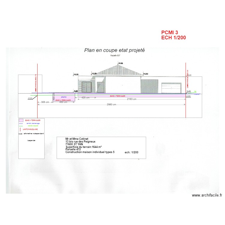 plan de coupe antony. Plan de 0 pièce et 0 m2