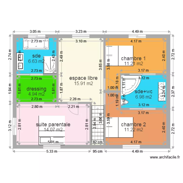 maison etage inverse. Plan de maison etage inverse. Plan de