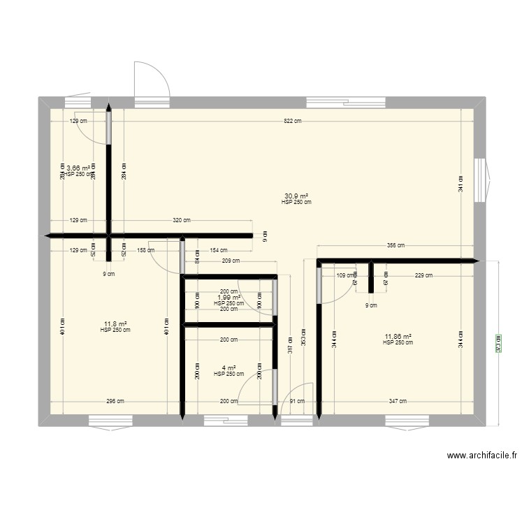 maison jumeler plein pied 1. Plan de 6 pièces et 64 m2