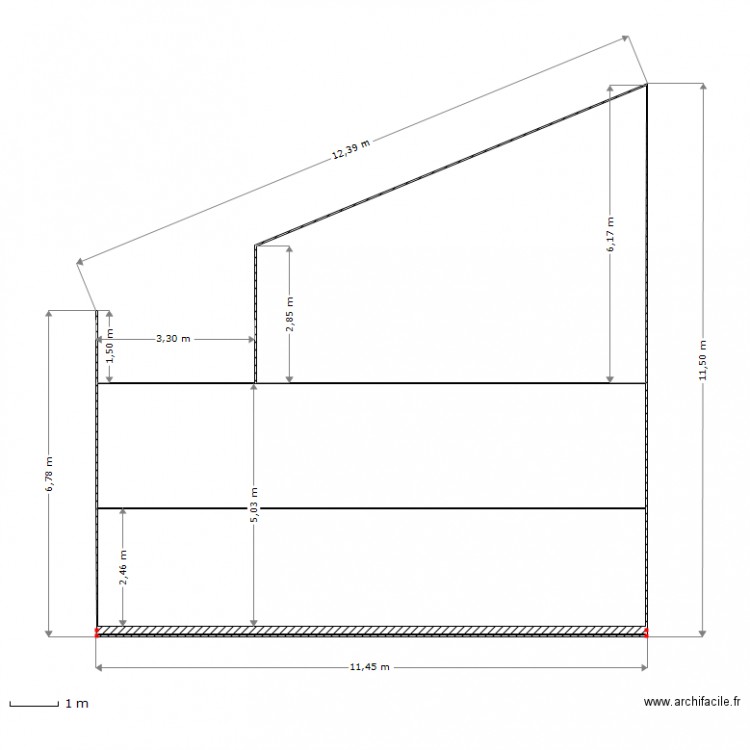 COUPE APRES TRAVAUX avec plancher. Plan de 0 pièce et 0 m2