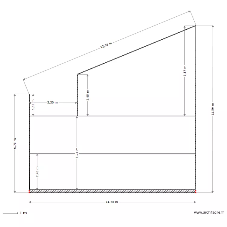 COUPE APRES TRAVAUX avec plancher. Plan de COUPE APRES TRAVAUX avec plancher. Plan de