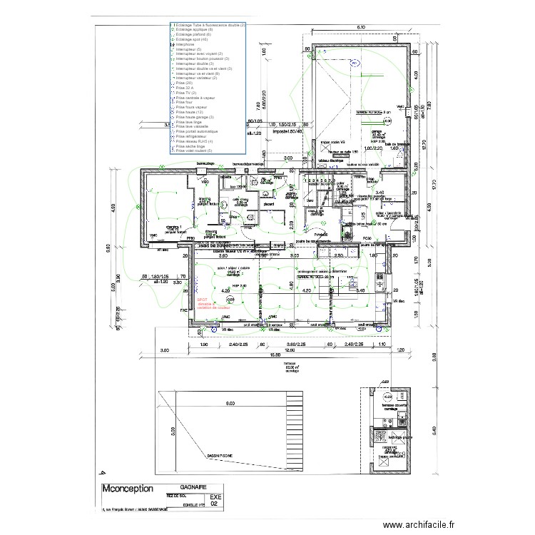 GAGNAIRE EXE 2 RDC MODIF CLIENTS. Plan de 0 pièce et 0 m2
