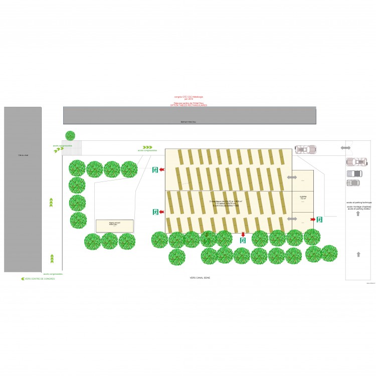 jardins hôtel Dieu congrès métallurgie VERSION TABLES RECTANGULAIRES. Plan de 0 pièce et 0 m2