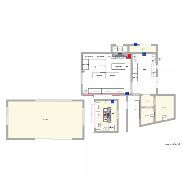 CUISINE LA CAYENNAISE. Plan de 