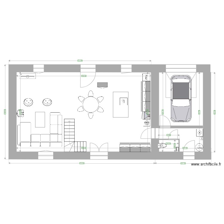 maison le verger. Plan de 3 pièces et 90 m2