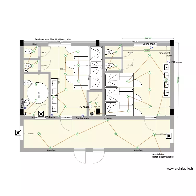 Douches communes version 2 . Plan de Douches communes version 2 . Plan de