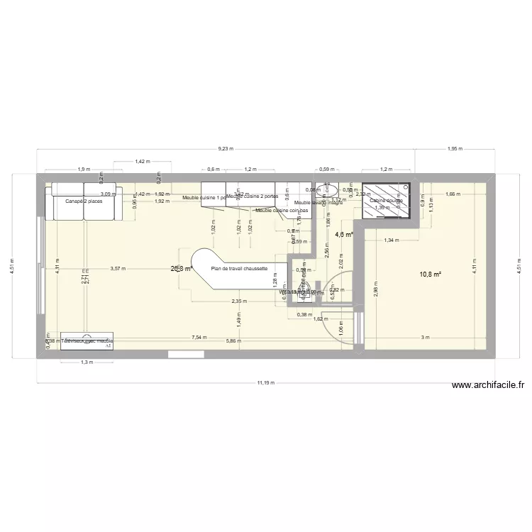 studio. Plan de 