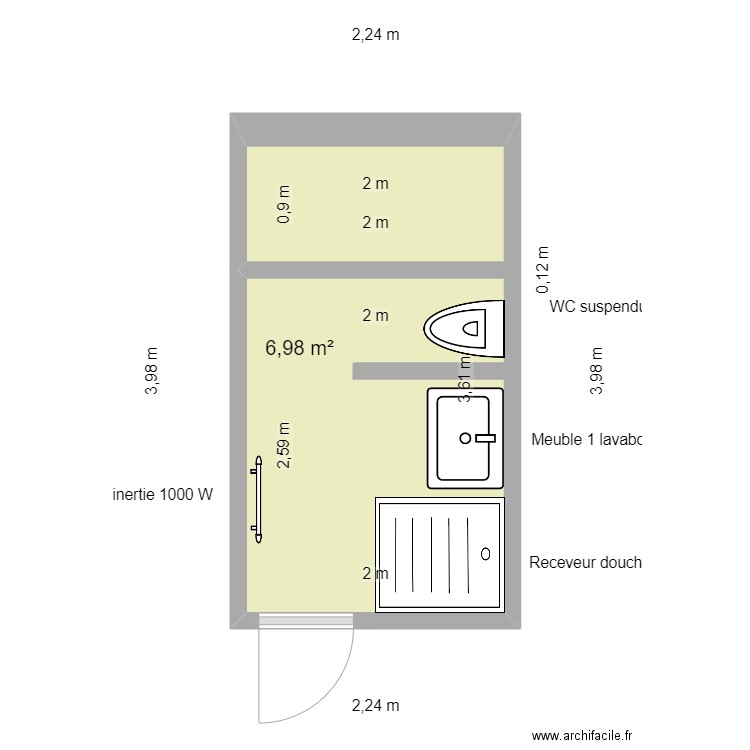 salle de bain. Plan de 0 pièce et 0 m2