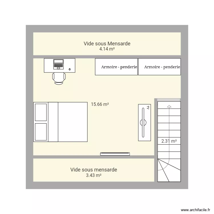 2e &eacute;tage samer garage. Plan de 