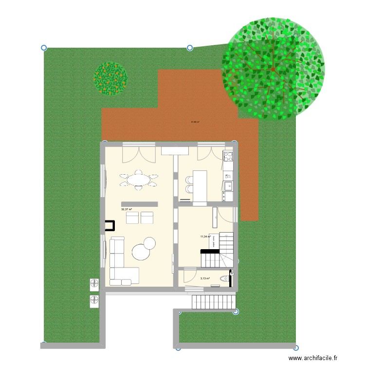 plan validé. Plan de 26 pièces et 237 m2