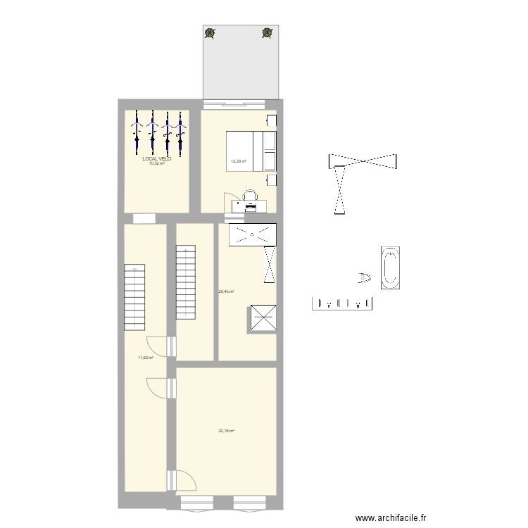 DEFACQ SS V3. Plan de 5 pièces et 81 m2