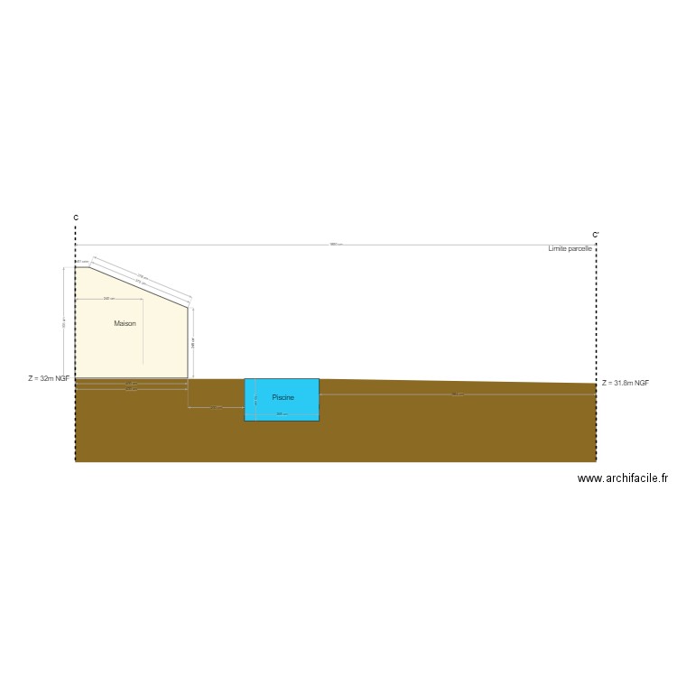 Coupe C. Plan de 0 pièce et 0 m2