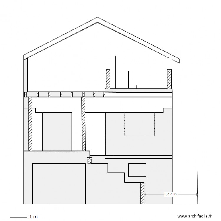 Façade jardin B. Plan de 0 pièce et 0 m2