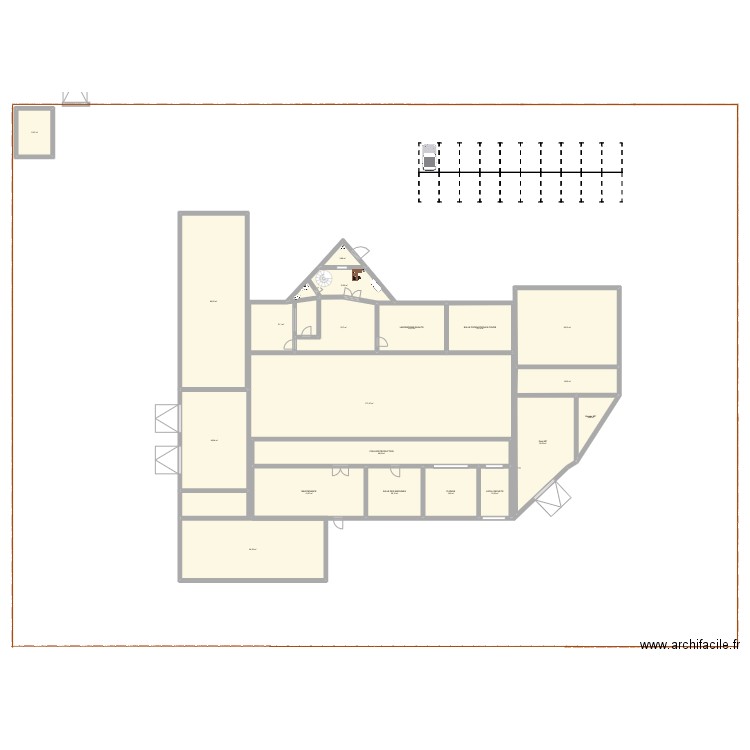 Usine 1. Plan de 20 pièces et 761 m2