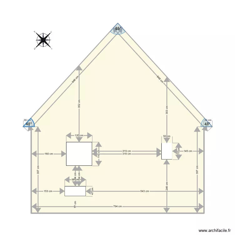 Facade NORD EST . Plan de 