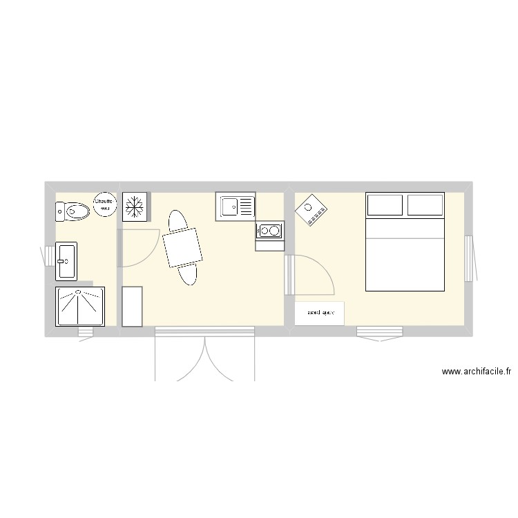 Cabane du vigneron 3. Plan de 3 pièces et 21 m2