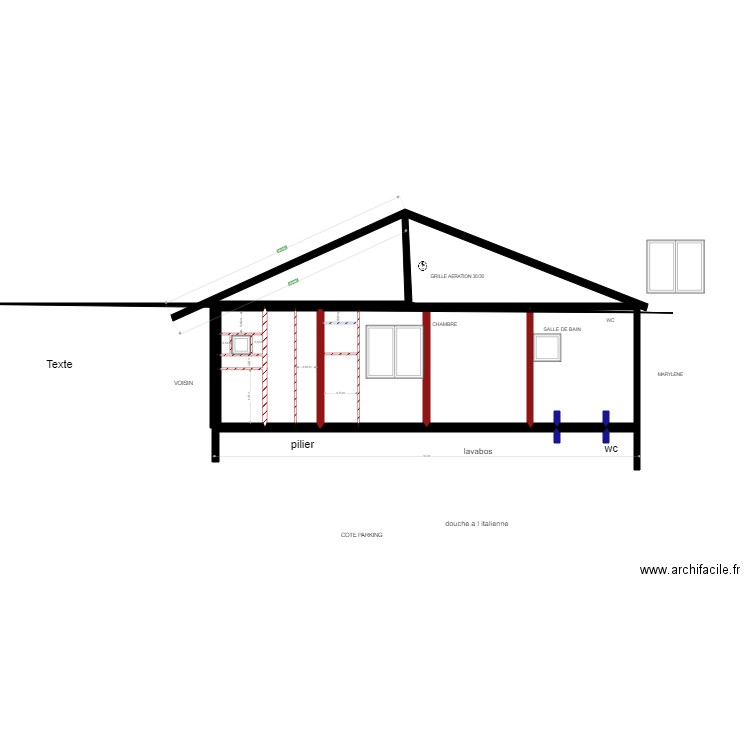 COTE NORD ET SUD. Plan de 0 pièce et 0 m2