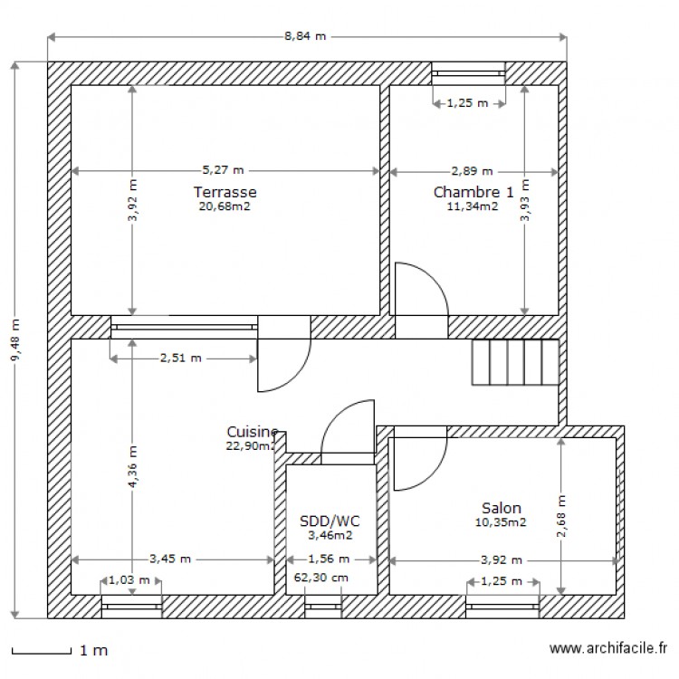 1er ETAGE. Plan de 0 pièce et 0 m2