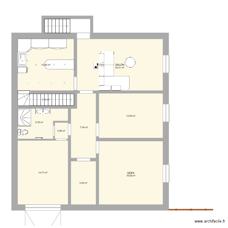  cave 2. Plan de 0 pièce et 0 m2