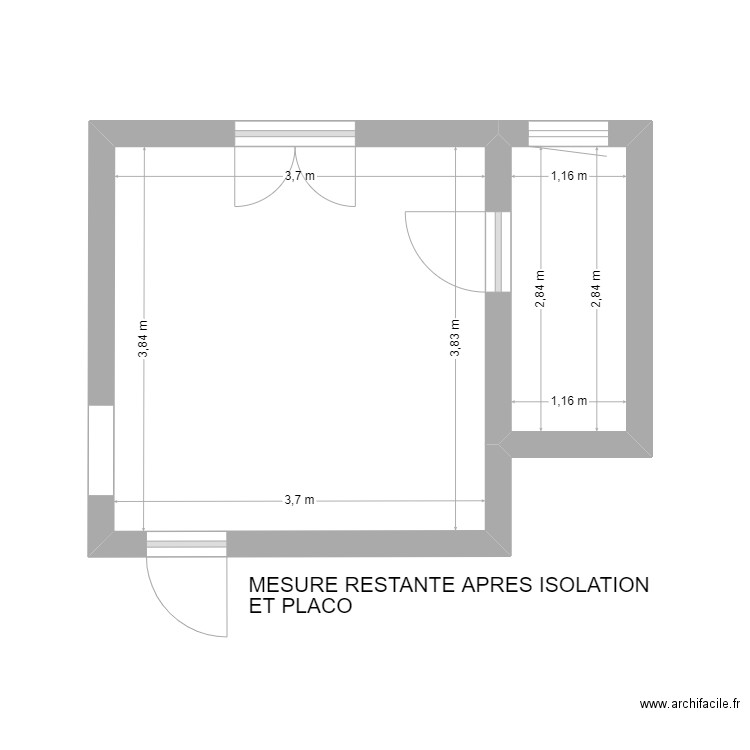 HAAG. Plan de 2 pièces et 17 m2